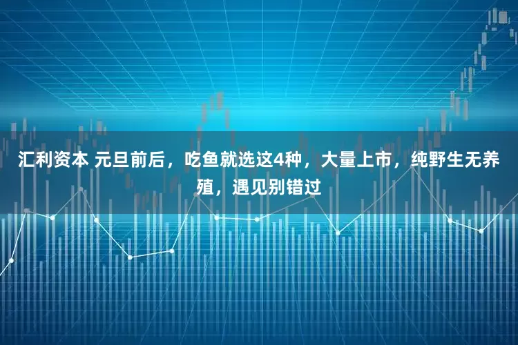 汇利资本 元旦前后，吃鱼就选这4种，大量上市，纯野生无养殖，遇见别错过